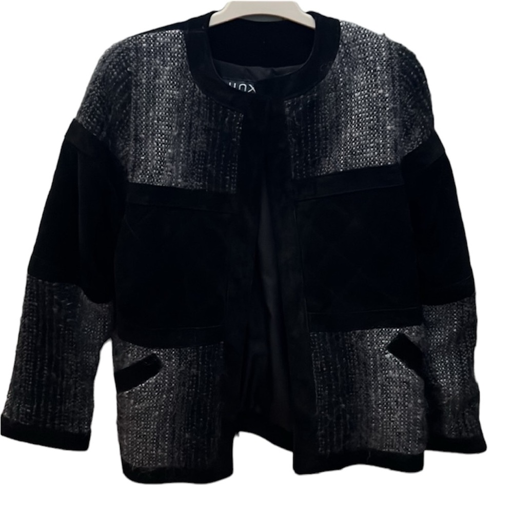 Jinx black suede and wool mohair jacket - RARE